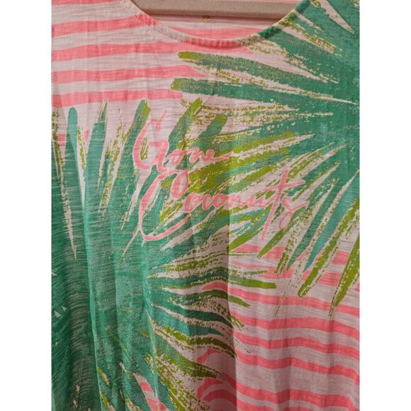 Lilly Pulitzer Whitney Cover-Up Dress Sz Small‎ Gone Coconuts Pink Palm Stripe - Picture 3 of 8